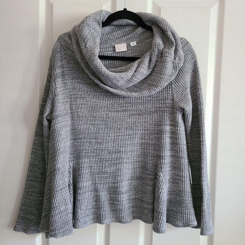 POSTMARK Anthropologie Gray Maurisa Cowl Neck Thermal OB557277 Womens Size Small - Picture 2 of 9